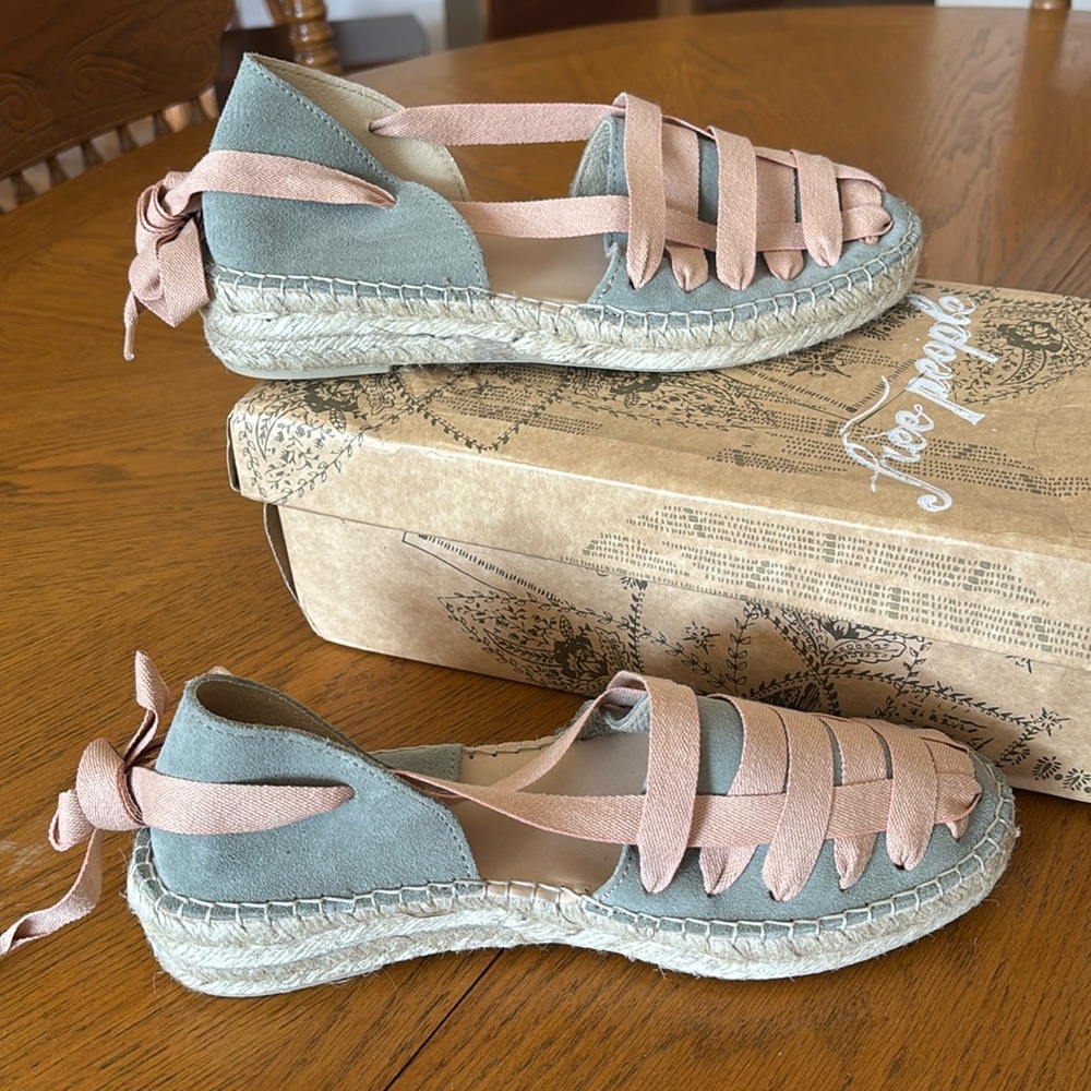 Free People Heat Wave Corset Wrap Ribbons Espadrille 38/7 Fairy Grunge #FRE-23